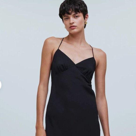 Madewell Dresses & Skirts - Madewell NWT Black Layton Midi Slip Dress, Size 10
